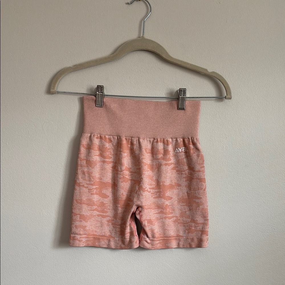 AYBL: like new, pink camo workout shorts